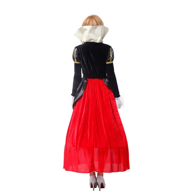 Alice in wonderland red queen of hearts costumes for women costume Sexy Royal Cosplay Clothing Women Halloween Fancy Dress