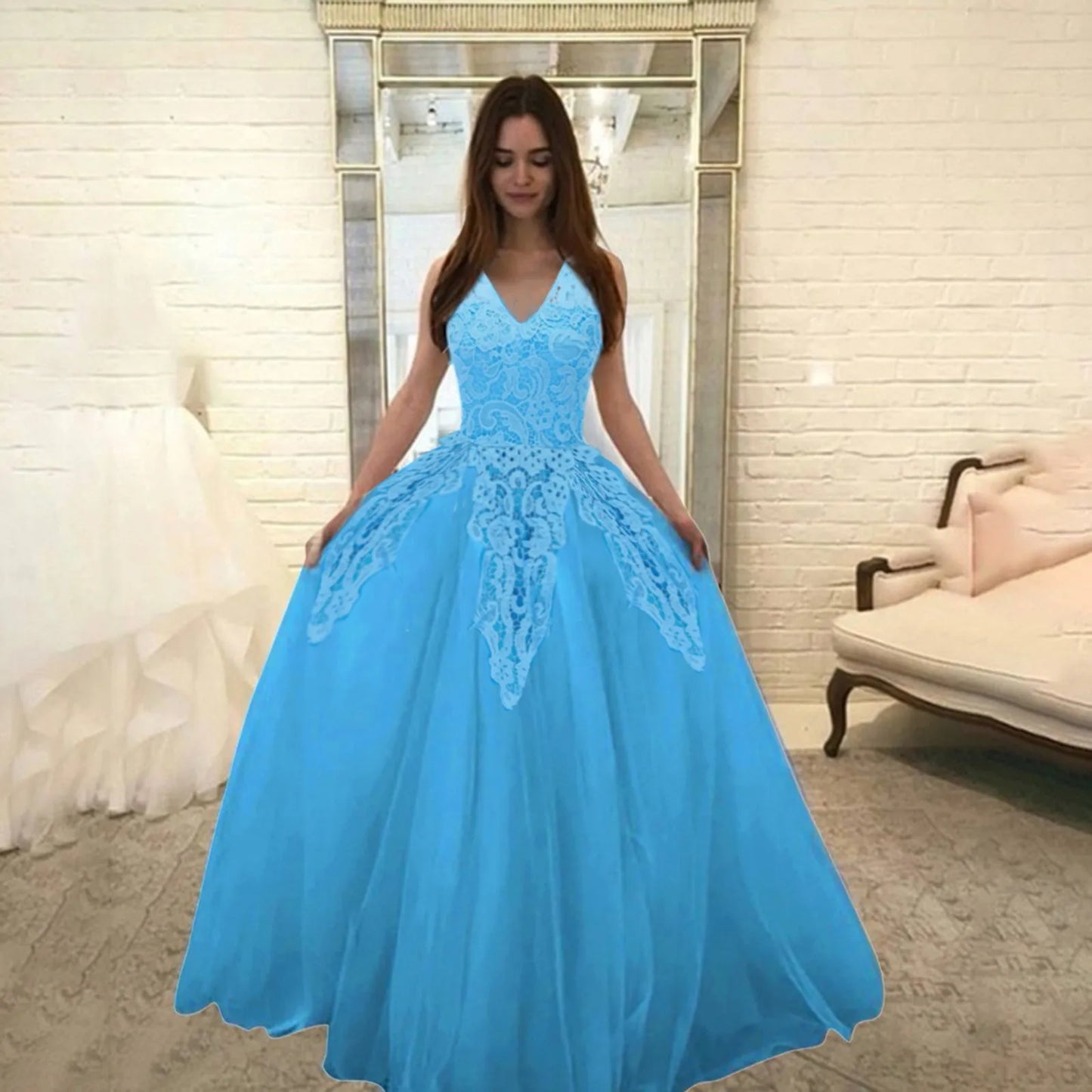 Floral Lace Chiffon Bridesmaid Dress – Sleeveless, Elegant Evening Gown with Sheer Mesh        4o