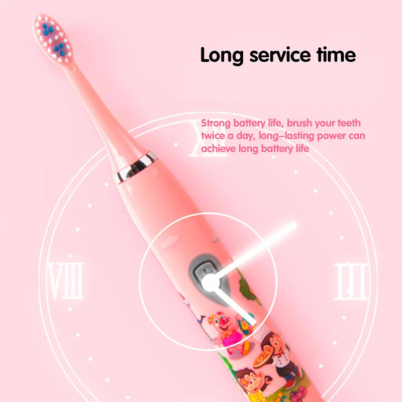 Kids Sonic Toothbrush – Rechargeable, Waterproof, with Extra Head