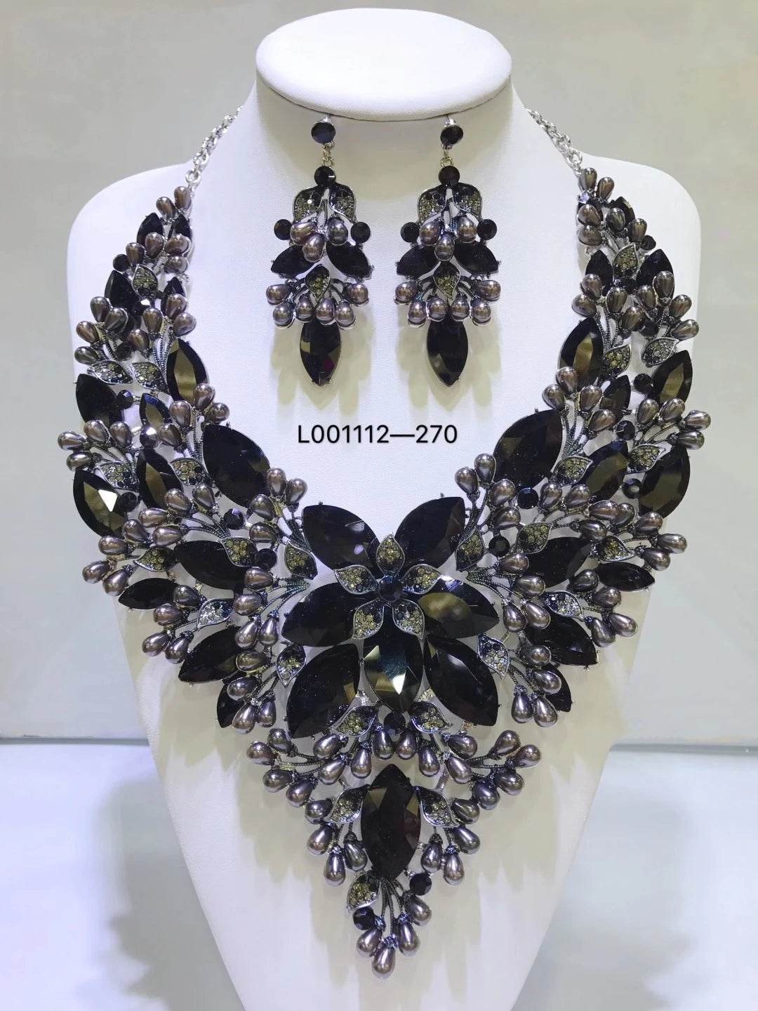 Women's Crystal Rhinestone Jewelry Set – Necklace & Earrings for Wedding