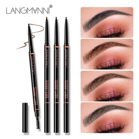 Langmanni Double-Headed Waterproof Eyebrow Pen with Brush