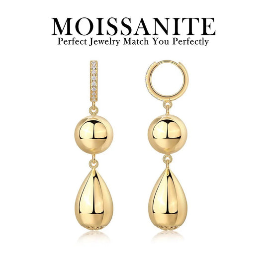 Gold Moissanite Tassel Earrings