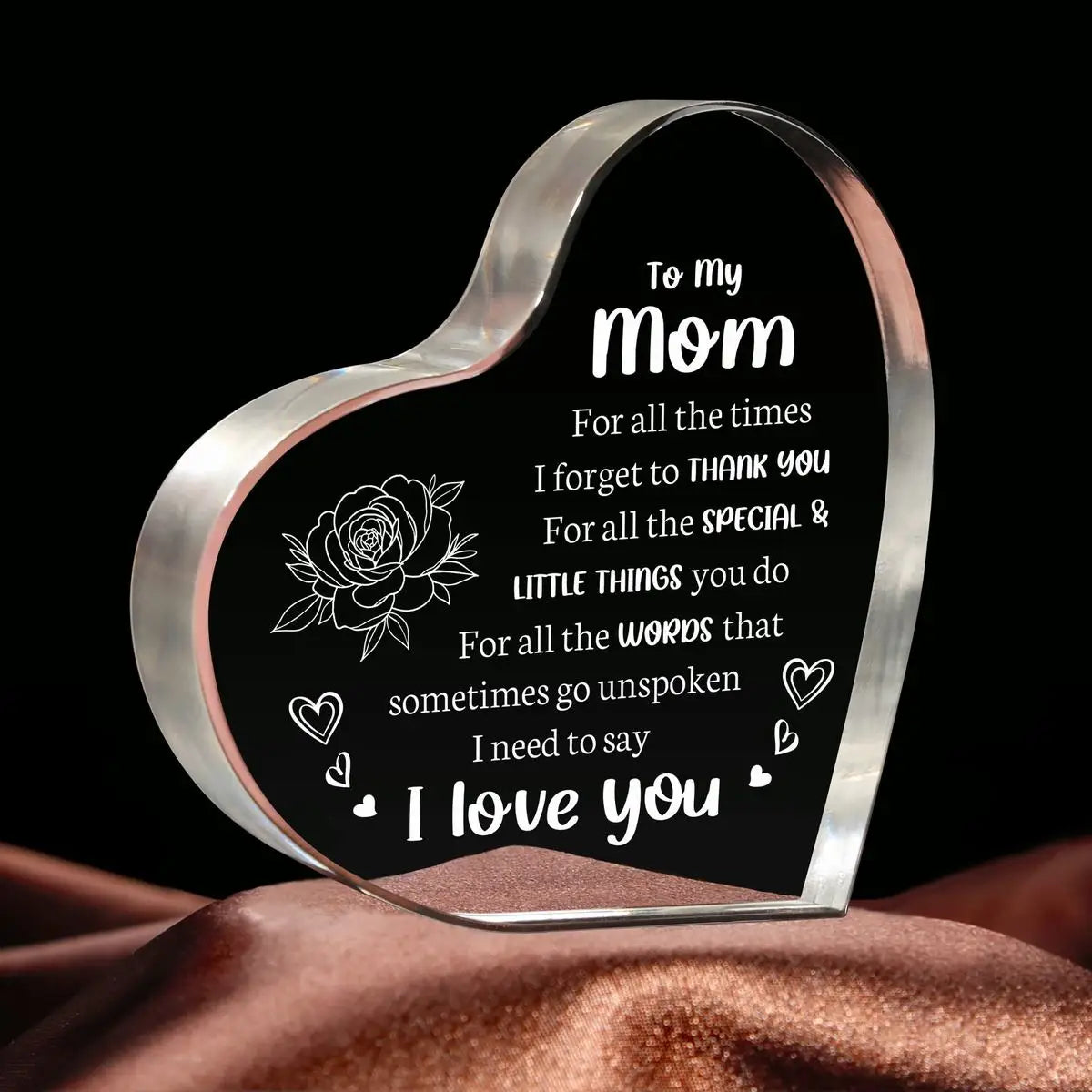 Acrylic Heart-Shaped Mom Gift – Perfect for Birthday, Mother's Day, & Valentine's Day