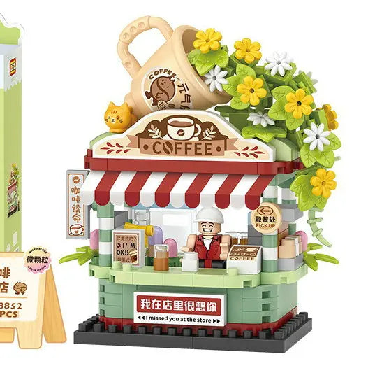 House Building Blocks Dessert Store Street View Snack Street Children's Toys Boys and Girls Gifts Compatible With Lego