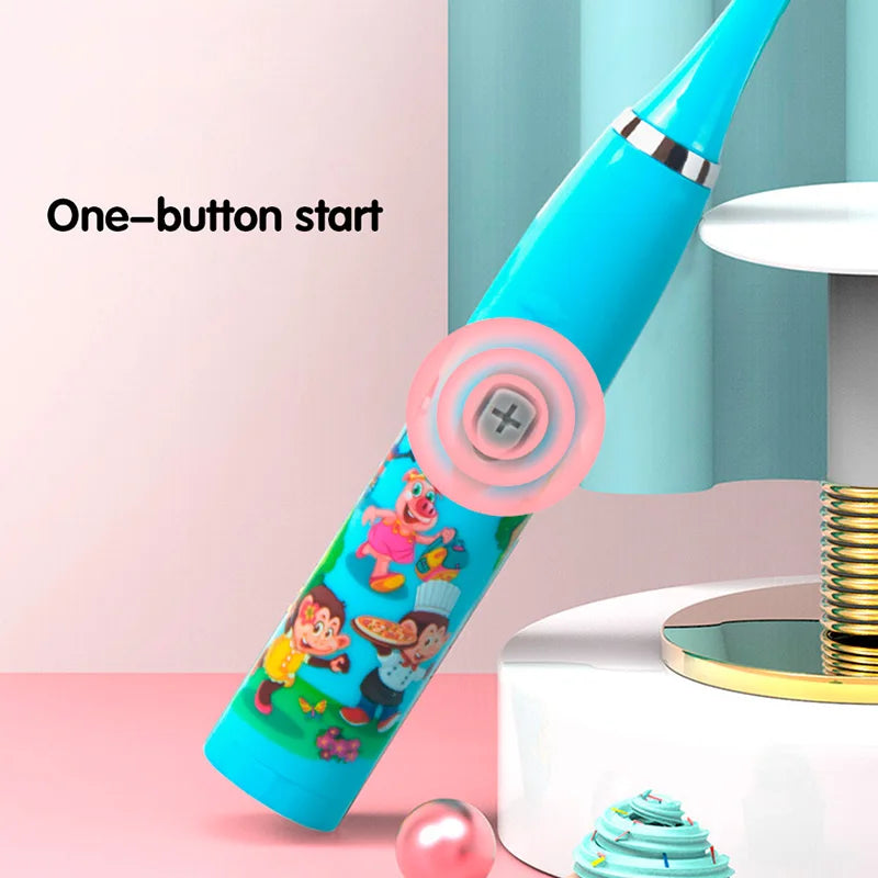Kids Sonic Toothbrush – Rechargeable, Waterproof, with Extra Head
