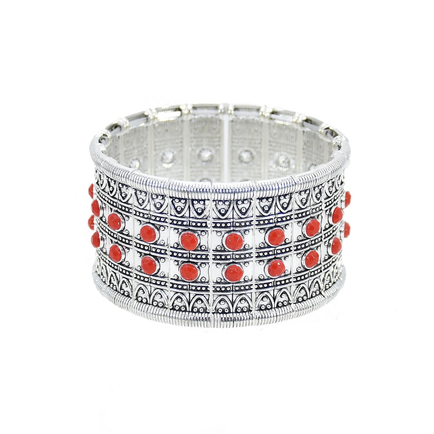 Gypsy Tribal Tibetan Bracelet – Boho Vintage Turquoise Elastic Bangle for Women