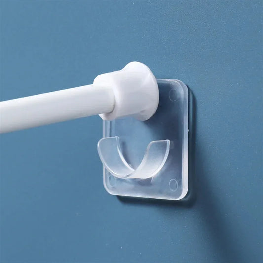Punch-Free Telescopic Pole Hooks – Adjustable Rod Holder for Wall, Nail-Free Bracket