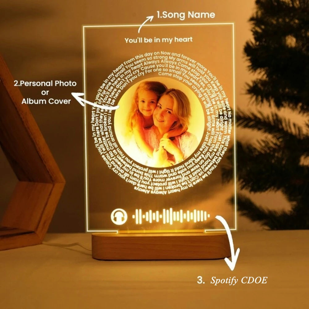 Custom Acrylic Song Plaque – Personalized Photo & Lyrics Gift for Mom’s Birthday