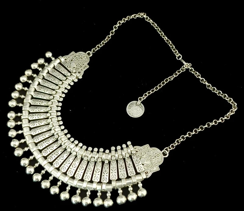 Afghan Boho Tassel Coin Necklace & Earrings Set – Ethnic Statement Jewelry