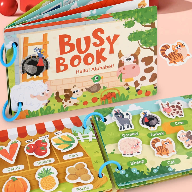 Montessori Busy Book for Babies 2-3 Years