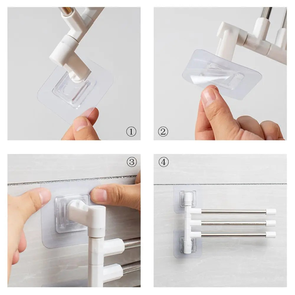Rotatable Swing Arms Towel Rack – Wall-Mounted Space-Saving Aluminum Organizer