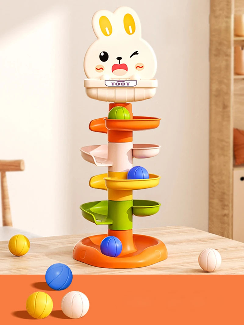 Montessori Ball Drop Stacking Tower Toy for Toddlers (1-3 Years)