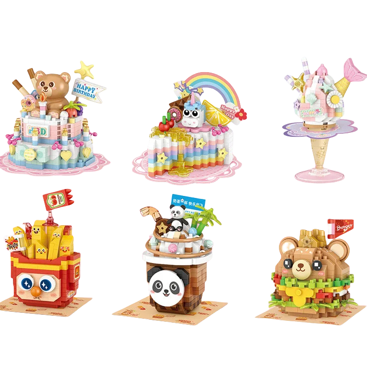 House Building Blocks Dessert Store Street View Snack Street Children's Toys Boys and Girls Gifts Compatible With Lego