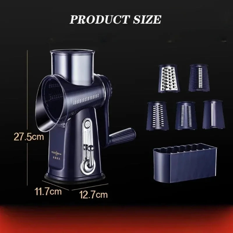 Manual Drum Grater – Multifunction Vegetable Slicer & Cheese Shredder