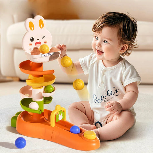 Montessori Ball Drop Stacking Tower Toy for Toddlers (1-3 Years)