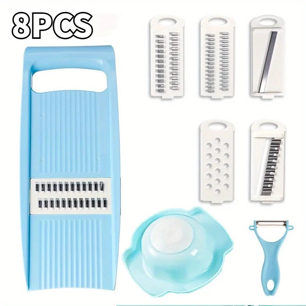 5-in-1 Manual Vegetable Slicer – Multi-Functional Cutter, Grater & Dicer for Kitchen Use