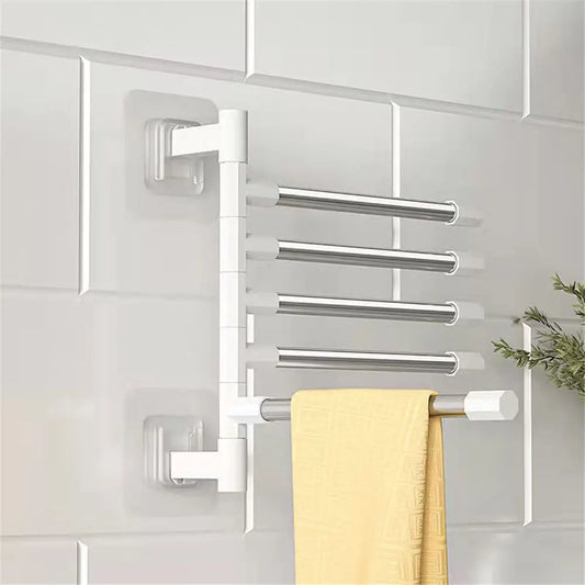 Rotatable Swing Arms Towel Rack – Wall-Mounted Space-Saving Aluminum Organizer