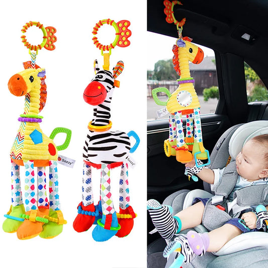 Soft Animal Handbell Rattles with Teether for Newborns