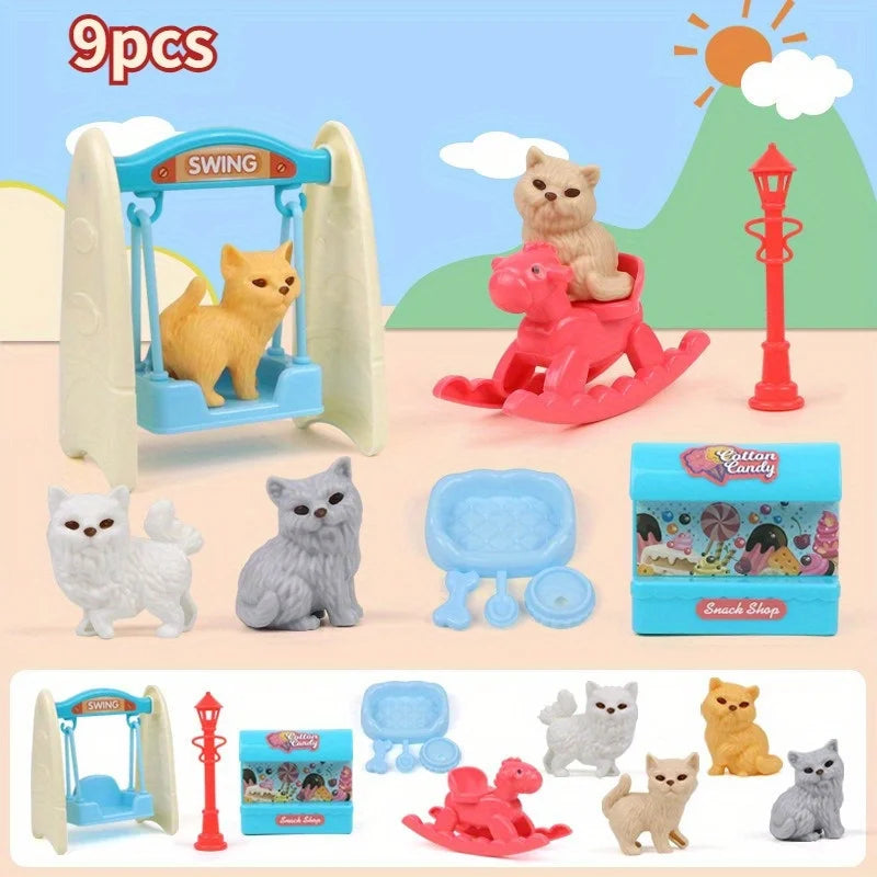 Cute Dog Pet Basket Toy Set with Cage – Random Colors