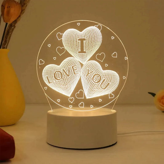 Acrylic LED Night Light – Creative Bedside Lamp Gift