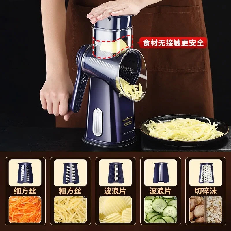 Manual Drum Grater – Multifunction Vegetable Slicer & Cheese Shredder