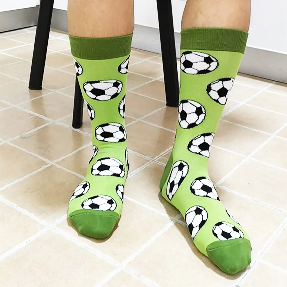 5 Pairs Combed Cotton Socks – Funny Fashion Crew Socks for Men & Women