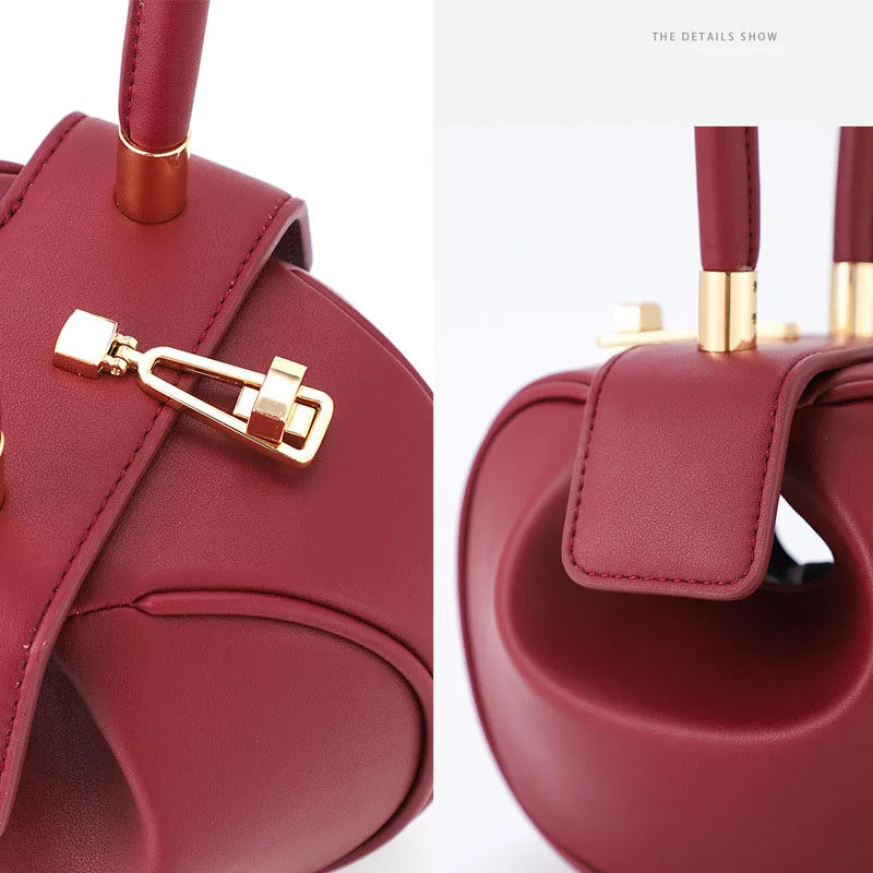 Mini Round Designer Handbag – PU Leather Bowling-Style Shoulder & Armpit Bag