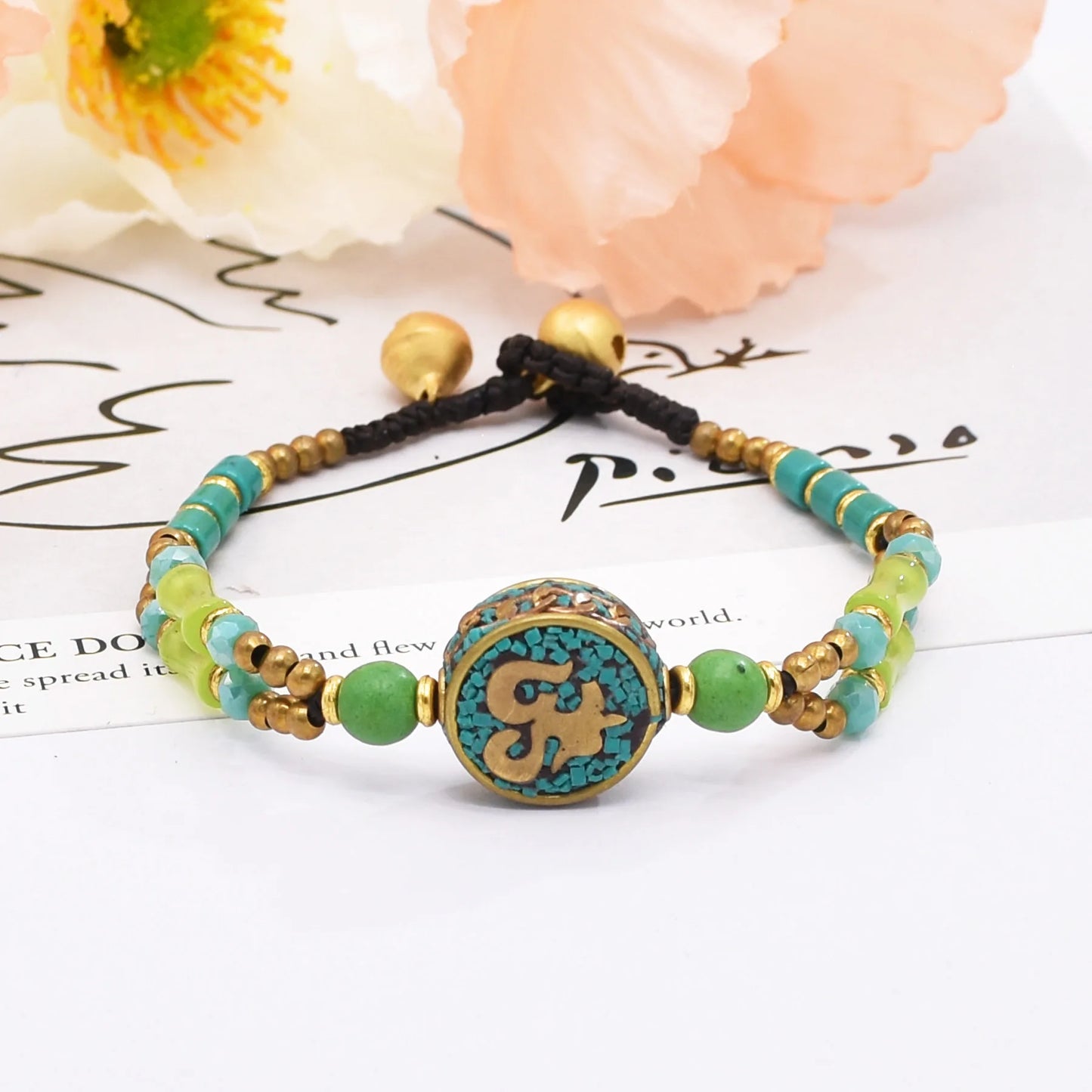 Gypsy Tribal Tibetan Bracelet – Boho Vintage Turquoise Elastic Bangle for Women