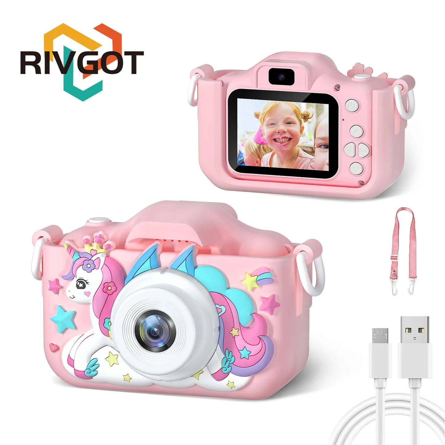 Kids 1080P HD Digital Camera – 2.0-inch Toddler Camera with Silicone Case