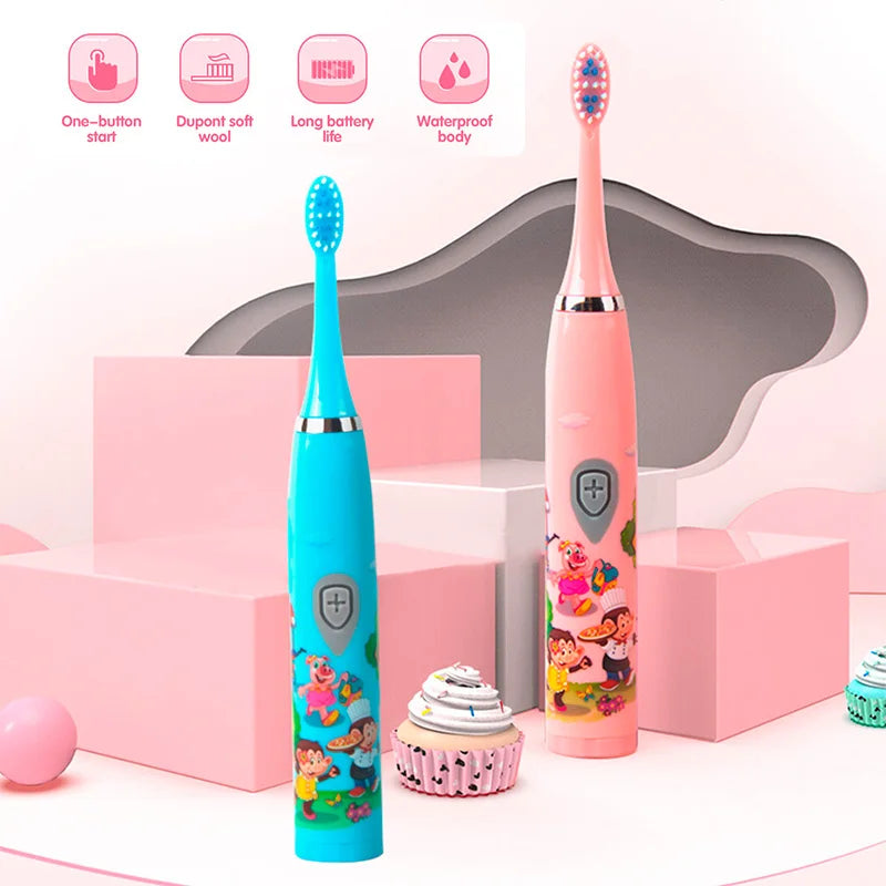 Kids Sonic Toothbrush – Rechargeable, Waterproof, with Extra Head