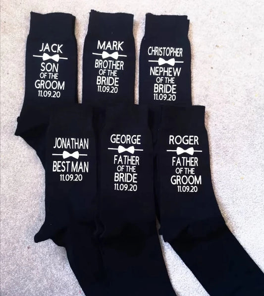 Personalized Wedding Socks – Custom Groom, Best Man & Father of the Bride/Groom Gift