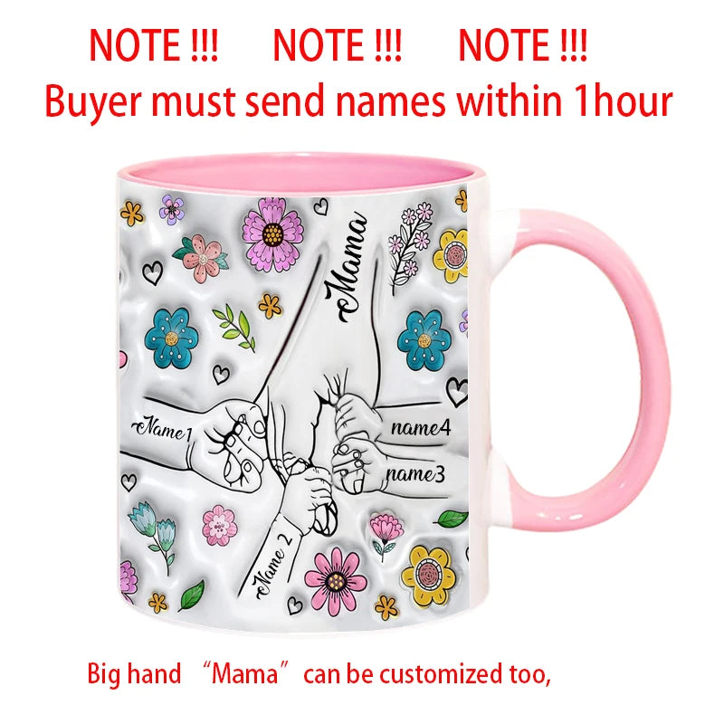 3D Printed Personalized Flower Mug – Gift for Children & Mother’s Day