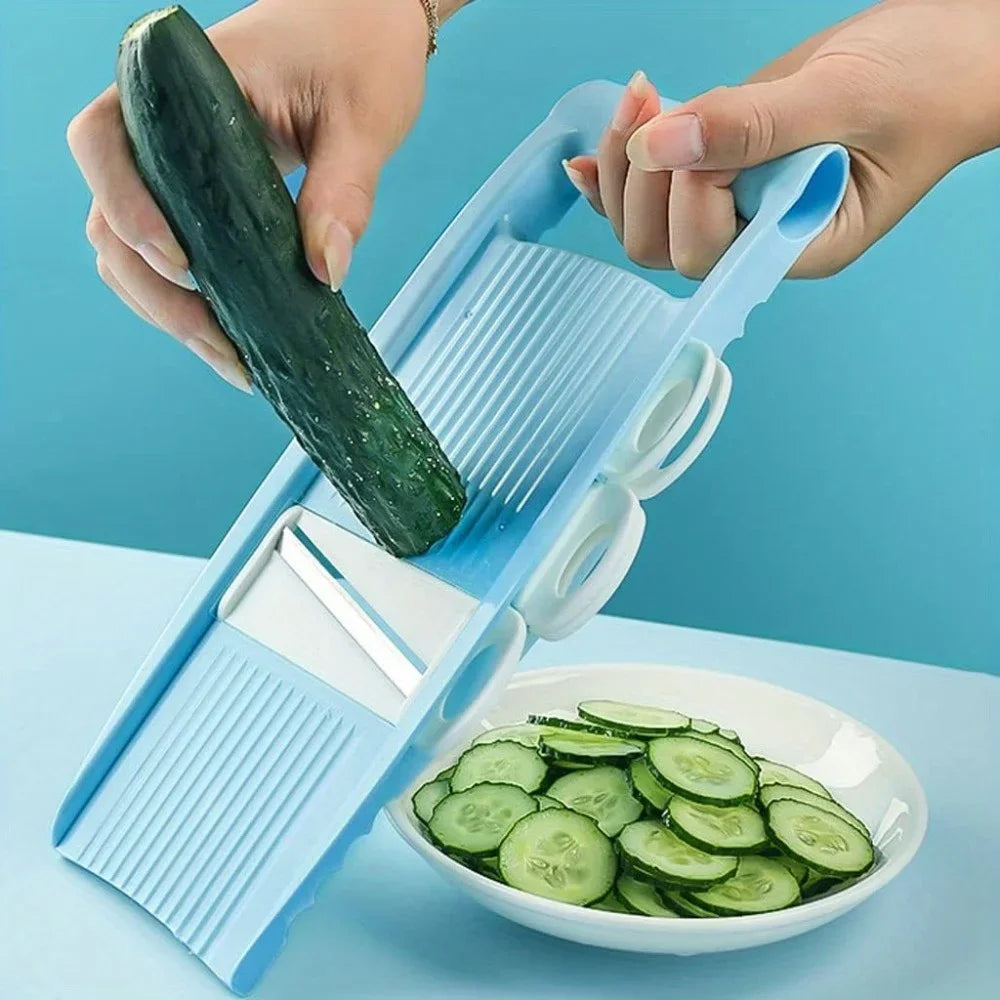 5-in-1 Manual Vegetable Slicer – Multi-Functional Cutter, Grater & Dicer for Kitchen Use