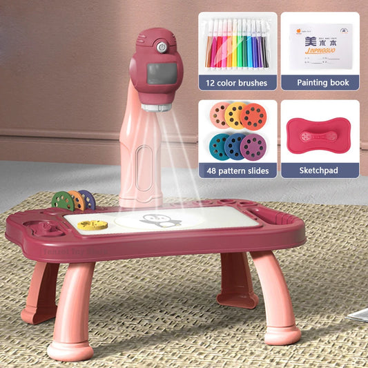 Kids LED Projector Drawing Table – Art & Craft Set for Painting and Learning