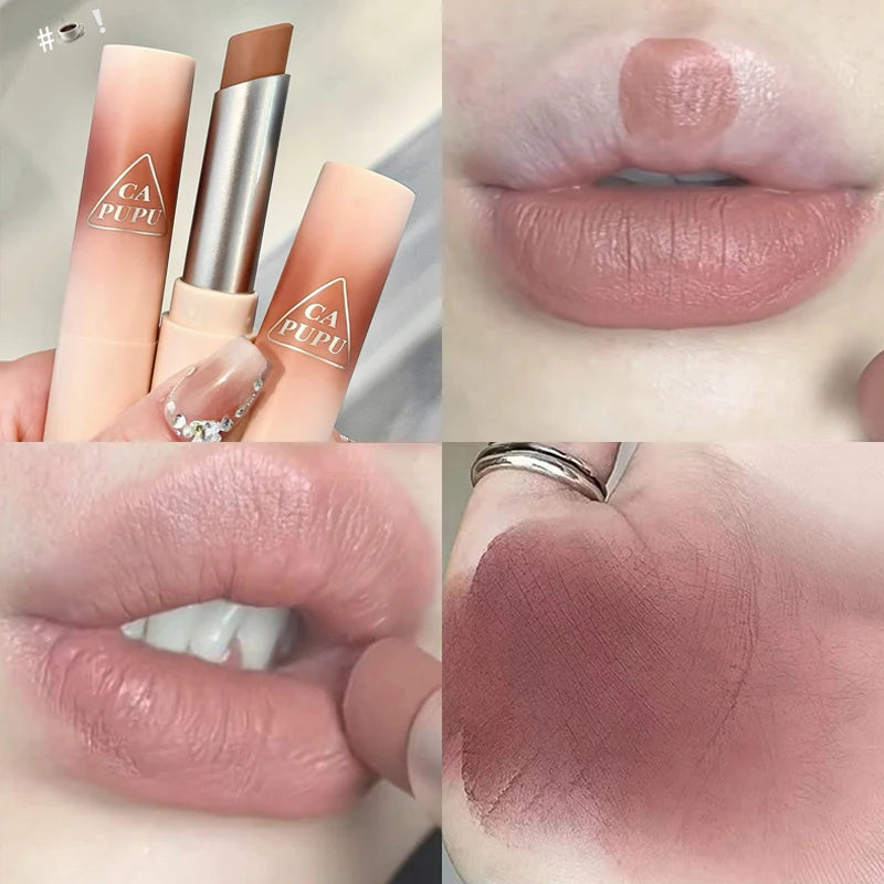 Waterproof Velvet Matte Lipstick – Long-Lasting Nude Coffee Tint