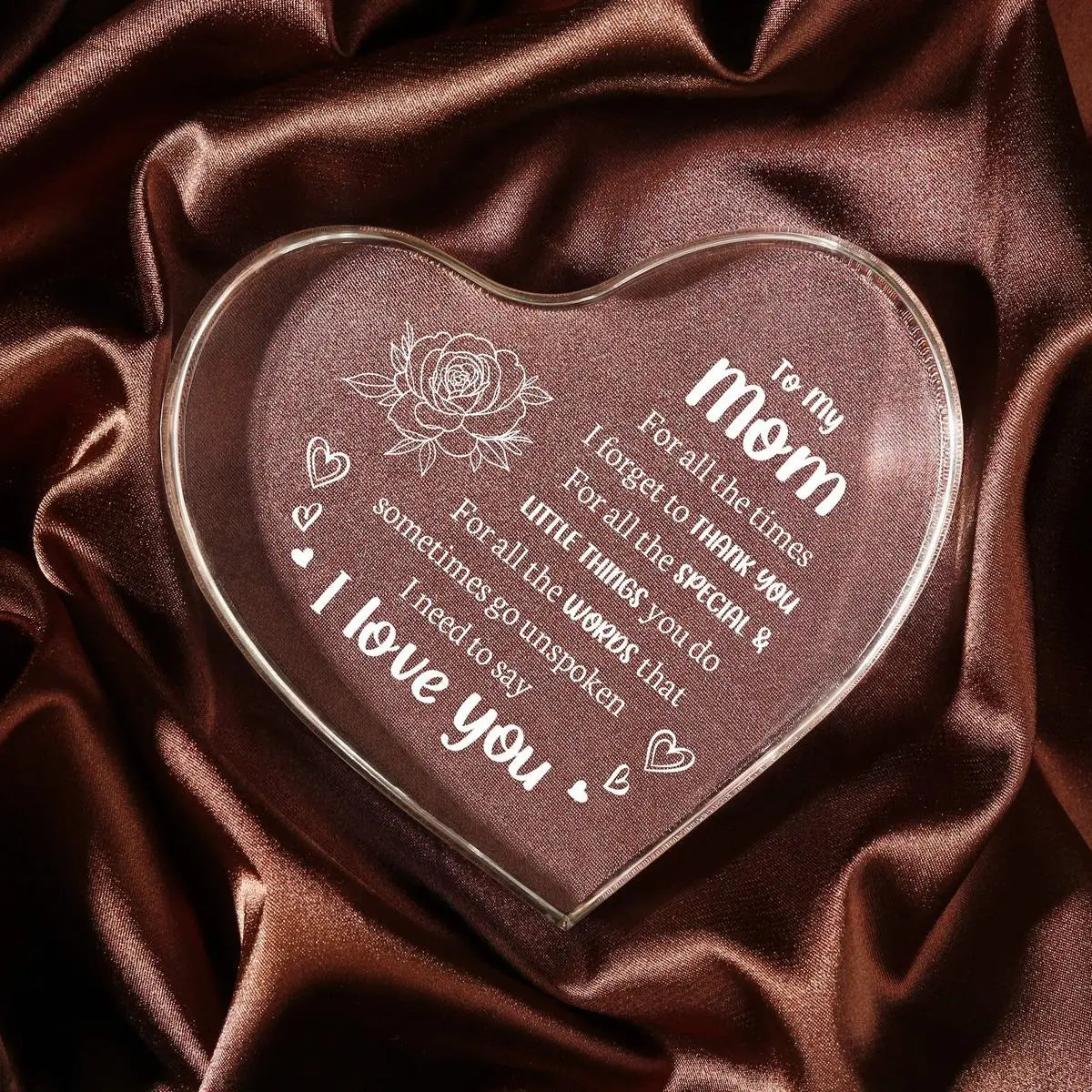Acrylic Heart-Shaped Mom Gift – Perfect for Birthday, Mother's Day, & Valentine's Day
