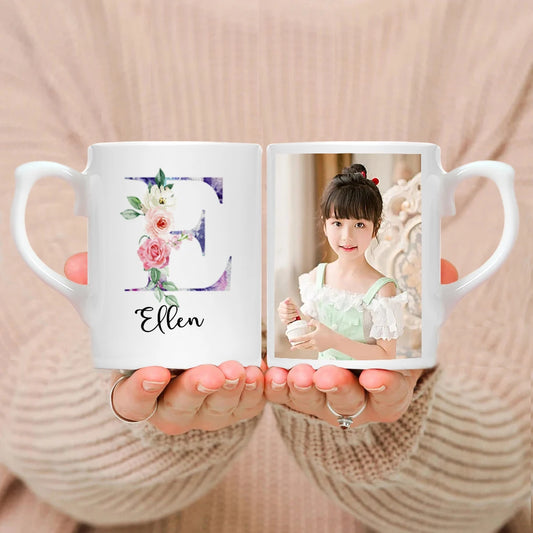 Personalized Photo & Name Ceramic Mug – Custom Coffee & Tea Cup
