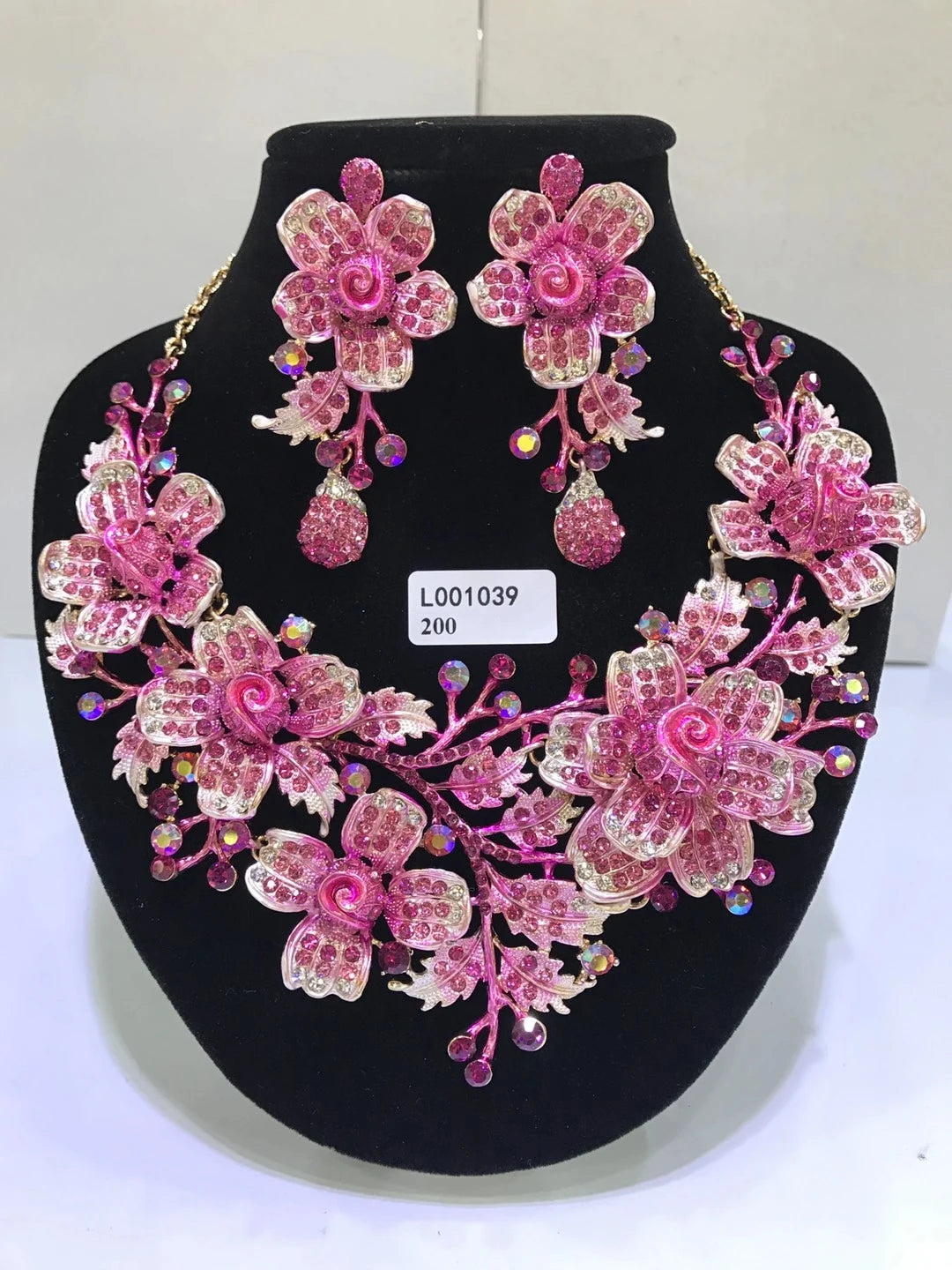 Women's Crystal Rhinestone Jewelry Set – Necklace & Earrings for Wedding