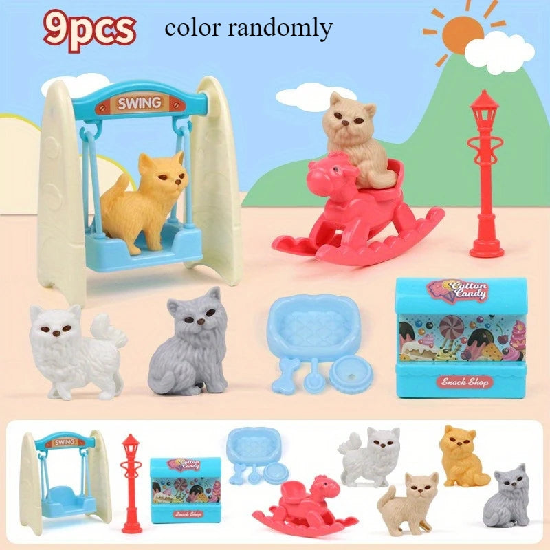 Cute Dog Pet Basket Toy Set with Cage – Random Colors