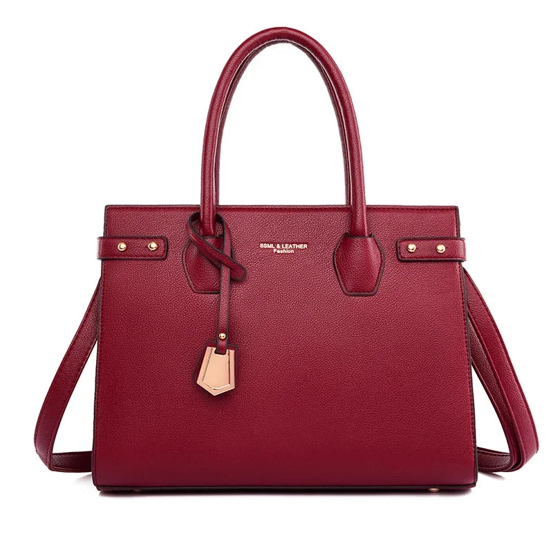 Genuine Leather Handbag – Luxury Tote & Crossbody Bag for Women