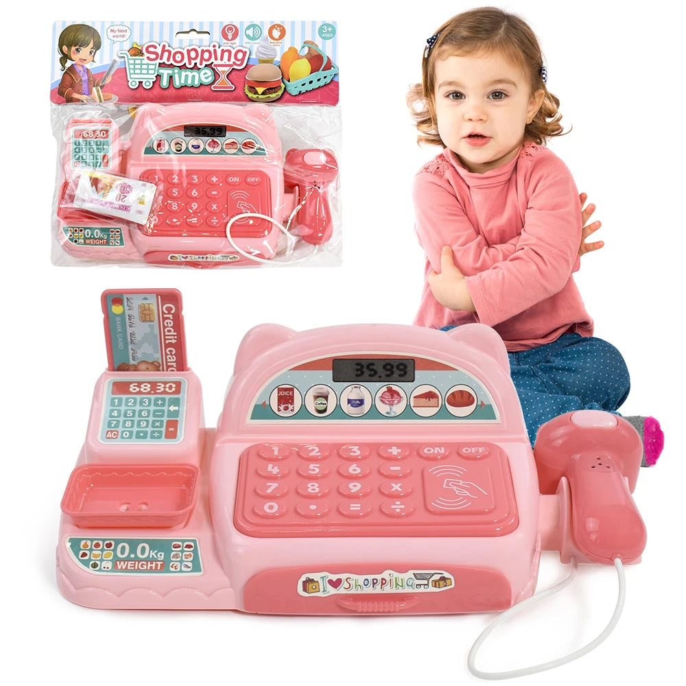 Kids Pretend Play Cash Register – Supermarket Toy with Music, Light & Interactive Fun