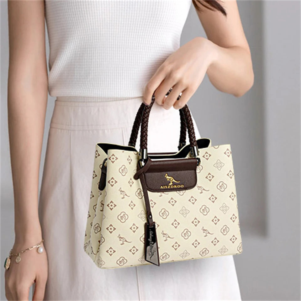 Elegant Women's Handbag – Stylish Pattern, Unique Handle, Spacious with Adjustable Strap