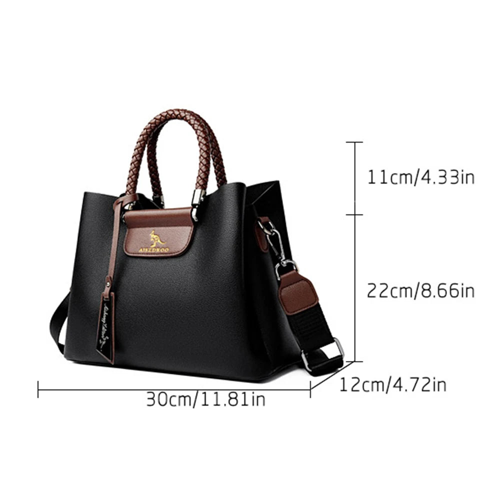 Elegant Women's Handbag – Stylish Pattern, Unique Handle, Spacious with Adjustable Strap