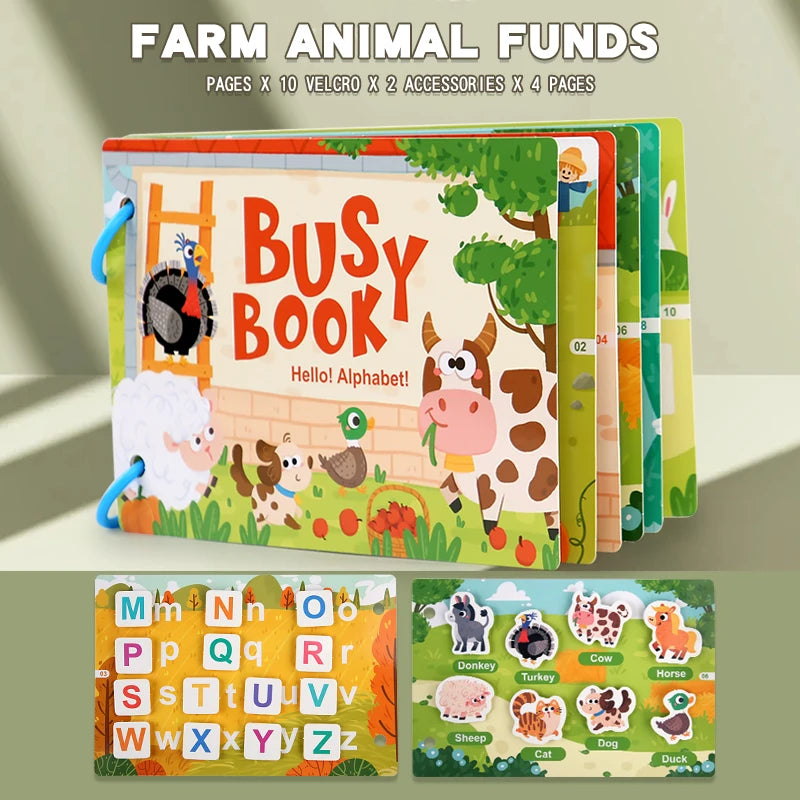 Montessori Busy Book for Babies 2-3 Years