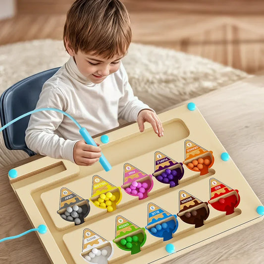 Magnetic Digital Bead Maze Toy – Puzzle & Concentration Game for Kids Ages 2-6