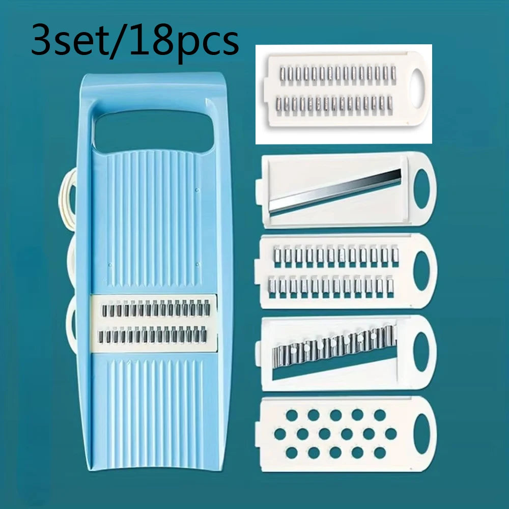 5-in-1 Manual Vegetable Slicer – Multi-Functional Cutter, Grater & Dicer for Kitchen Use