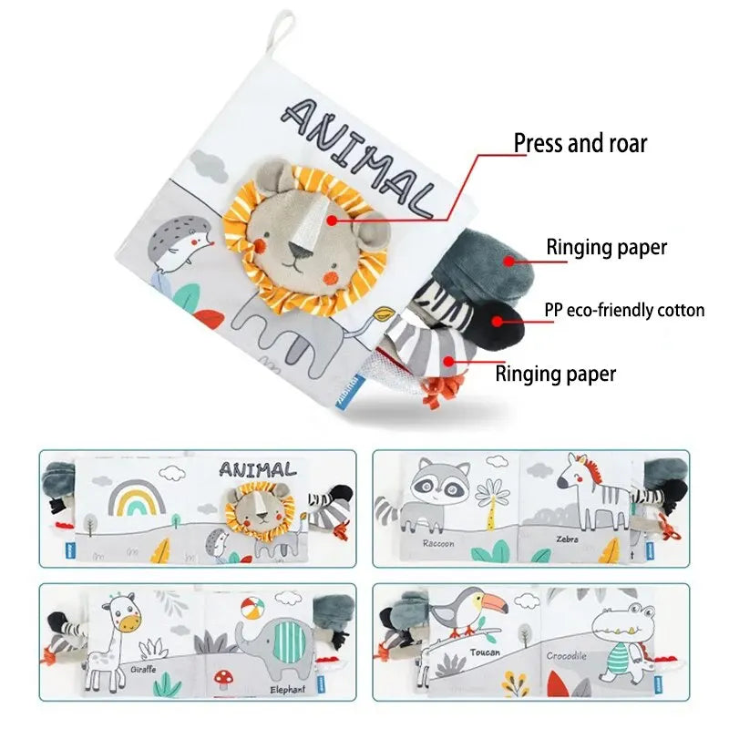 Cloth Baby Sensory Book – Plush Educational Toy for Early Literacy & Development