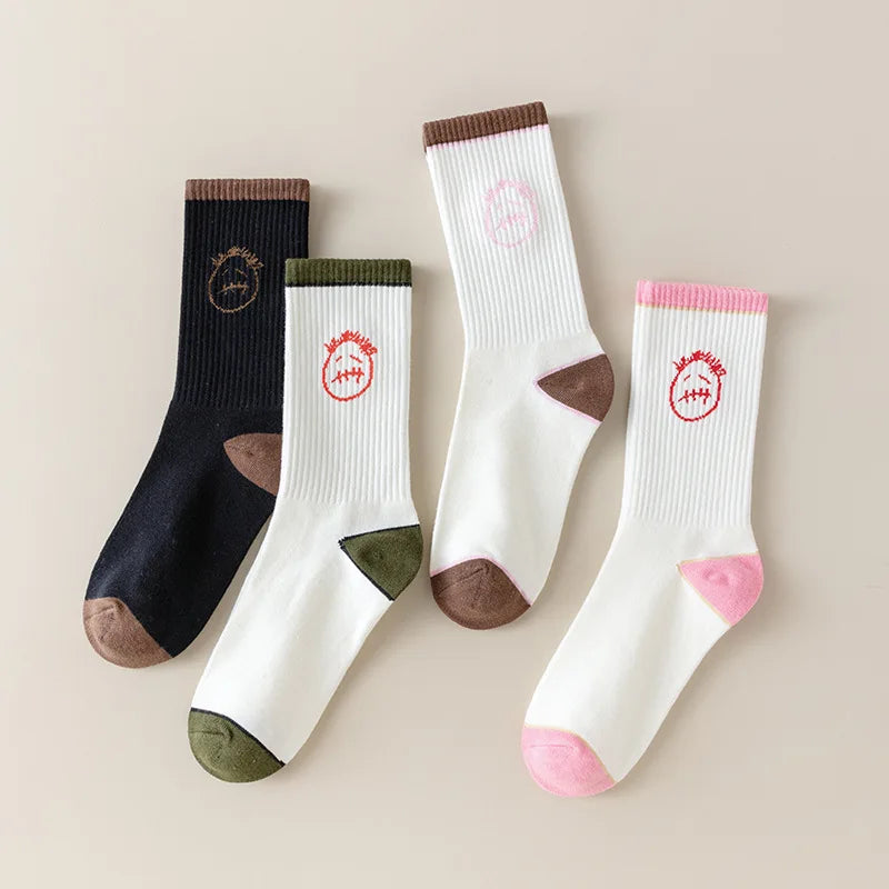 Fun street black men's socks, Cantum Jack skateboard socks, cute women's pink cotton socks as fashionable gifts