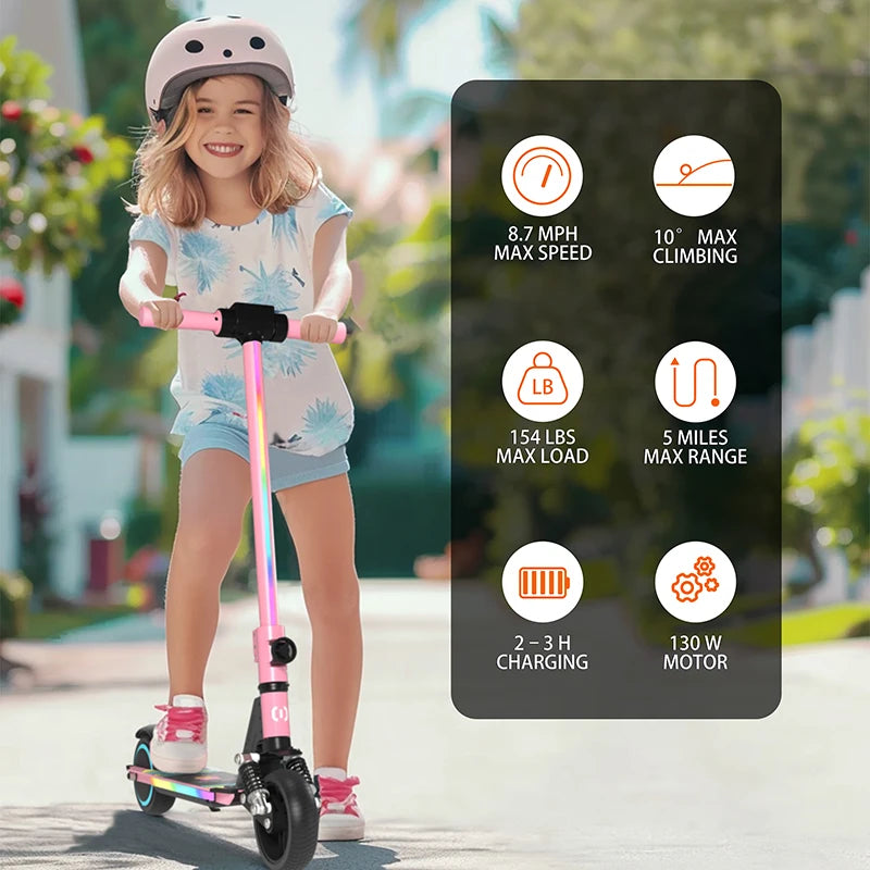 S5 Kids Electric Scooter – 24V, 130W Motor, 14km/h Max Speed, 8KM Range