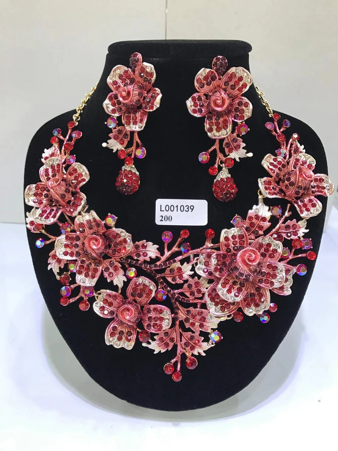 Women's Crystal Rhinestone Jewelry Set – Necklace & Earrings for Wedding